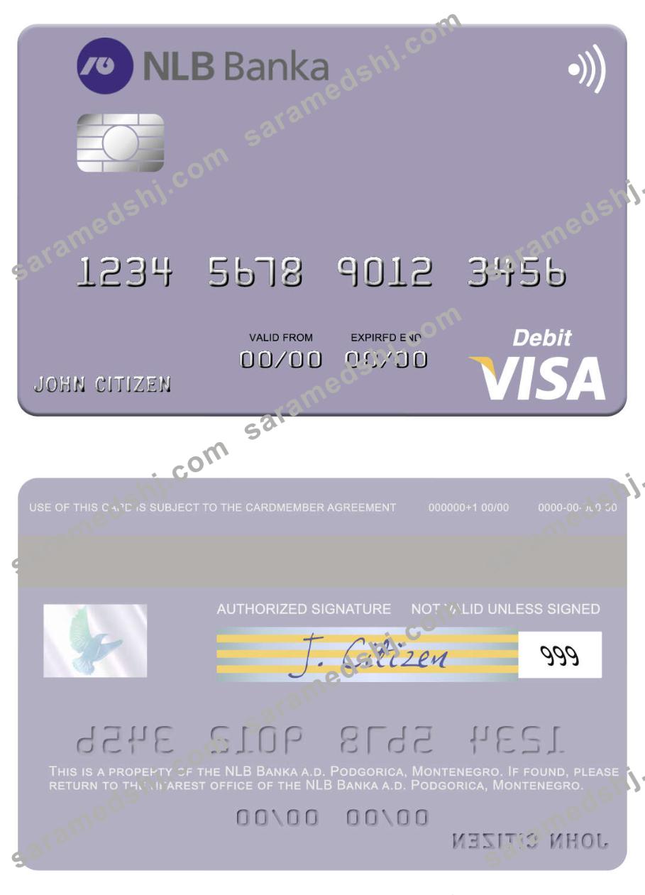 Montenegro NLB Banka a.d. Podgorica visa debit card
